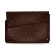 Leather sleeve for 15' laptop - Griffe 1 - Châtaigne - Couture ( Pantone 476C ) 
