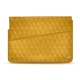 Leather sleeve for 15' laptop - Griffe 1 - Jaune soulèu - Couture