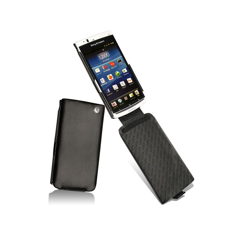 レザーケース Sony Ericsson Xperia Acro  - Noir ( Nappa - Black ) 