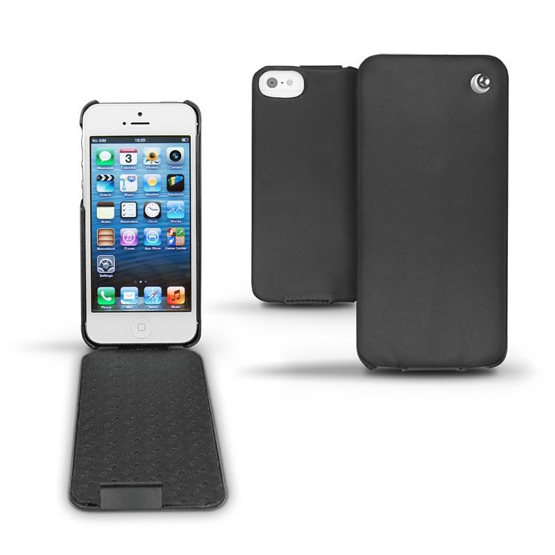 Custodia in pelle Apple iPhone 5  - Noir ( Nappa - Black ) 