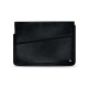 Leather sleeve for 8' laptop - Griffe 1 - Dark vintage ( Roughtcut - Black#5256 ) 