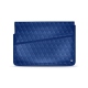 Leather sleeve for 8' laptop - Griffe 1 - Bleu océan - Couture ( Nappa - Pantone 293C ) 