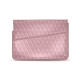 Leather sleeve for 8' laptop - Griffe 1 - Rose - Couture ( Nappa - Pantone 2365C ) 