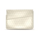 Leather sleeve for 8' laptop - Griffe 1 - Blanc - Couture ( Bologna - White ) 