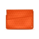 Leather sleeve for 8' laptop - Griffe 1 - Orange fluo - Couture