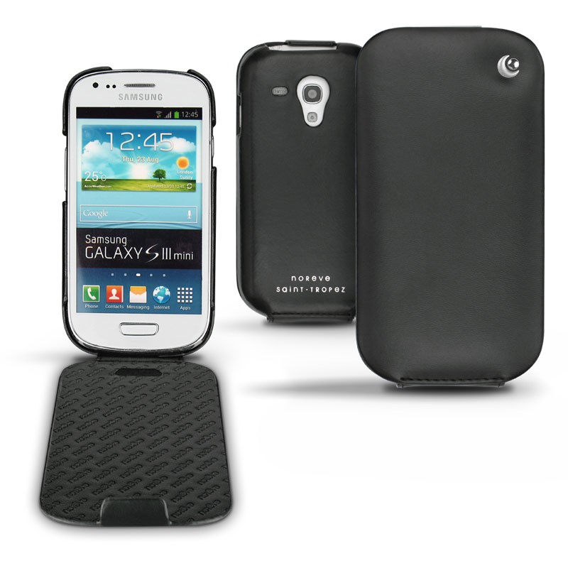 Custodia in pelle Samsung GT-i8190 Galaxy S III mini  - Noir ( Nappa - Black ) 