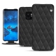 가죽 커버 Samsung Galaxy S9 - Noir - Couture ( Nappa - Black ) 