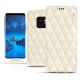 가죽 커버 Samsung Galaxy S9 - Blanc - Couture ( Bologna - White ) 