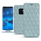 Housse cuir Samsung Galaxy S9 - Bleu ciel - Couture ( Nappa - Pantone 277C ) 