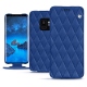 가죽 커버 Samsung Galaxy S9 - Bleu océan - Couture ( Nappa - Pantone 293C ) 