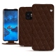 Housse cuir Samsung Galaxy S9 - Châtaigne - Couture ( Pantone 476C ) 