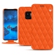 Samsung Galaxy S9 leather case - Orange fluo - Couture