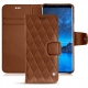 Samsung Galaxy S9 leather case - Marron - Couture ( Nappa - Pantone 1615C ) 