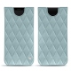 Pochette cuir Samsung Galaxy S9 - Bleu ciel - Couture ( Nappa - Pantone 277C ) 