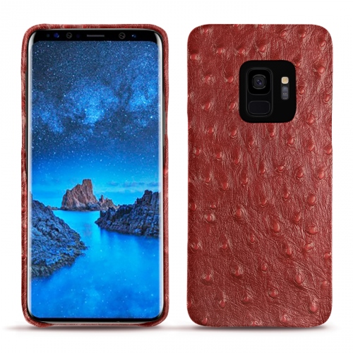 Capa em pele Samsung Galaxy S9Autruche ciliegia ( Pantone #a4343a ) 