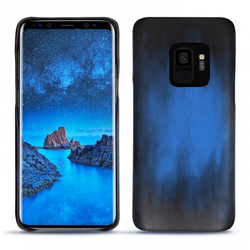 Coque en cuir pour Samsung Galaxy S9 - Protections haut de gammeBleu Patine