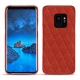 Coque cuir Samsung Galaxy S9 - Papaye - Couture ( Pantone 180C ) 