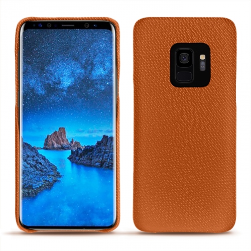 Samsung Galaxy S9 leather caseOrange vibrant ( Pantone #e36b39 ) 