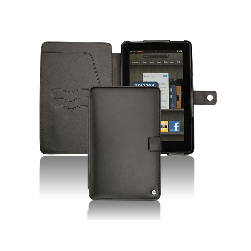 Amazon Kindle Fire  leather case - Noir ( Nappa - Black ) 