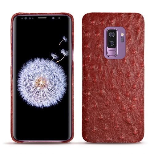 Capa em pele Samsung Galaxy S9+Autruche ciliegia ( Pantone #a4343a ) 