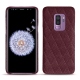 レザーケース Samsung Galaxy S9+ - Lie de vin - Couture ( Pantone 5115C ) 