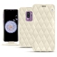 Housse cuir Samsung Galaxy S9+ - Blanc - Couture ( Bologna - White ) 