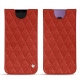 Samsung Galaxy S9+ leather pouch - Papaye - Couture ( Pantone 180C ) 