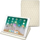Apple iPad 9.7" (2018) leather case - Blanc - Couture ( Bologna - White ) 