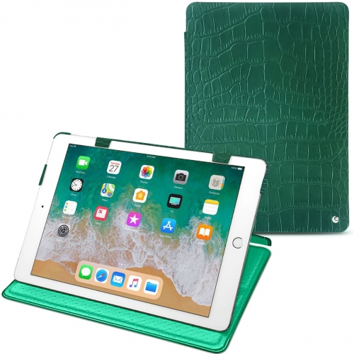 Funda de piel Apple iPad 9.7' (2018)Crocodile pino ( Pantone #173F35 ) 