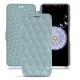 Housse cuir Samsung Galaxy S9+ - Bleu ciel - Couture ( Nappa - Pantone 277C ) 