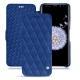Housse cuir Samsung Galaxy S9+ - Bleu océan - Couture ( Nappa - Pantone 293C ) 