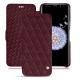 Samsung Galaxy S9+ leather case - Lie de vin - Couture ( Pantone 5115C ) 