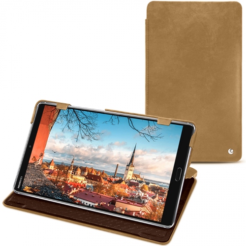Custodia in pelle Huawei MediaPad M5 8Sable vintage ( Pantone #9b7340 ) 