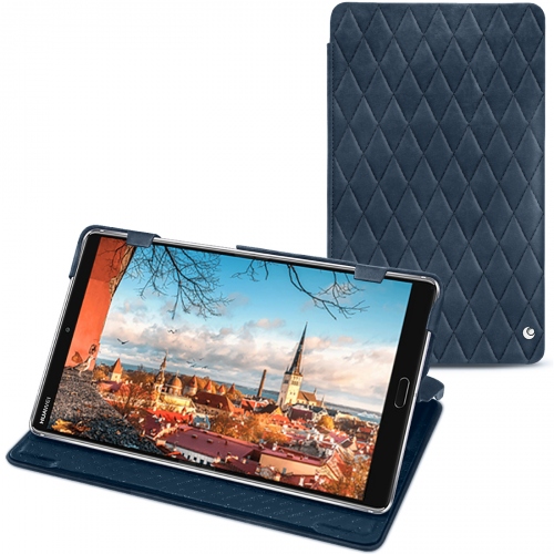 Housse cuir Huawei MediaPad M5 8 : Protection sur mesure pour tablette sur NoreveJean vintage - Couture ( Pantone #2f414f  ) 