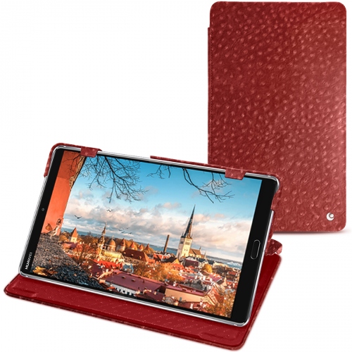 Huawei MediaPad M5 8 leather caseAutruche ciliegia ( Pantone #a4343a ) 
