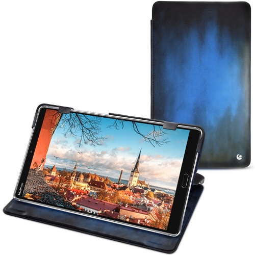 Capa em pele Huawei MediaPad M5 8Bleu Patine