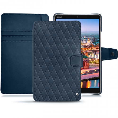 Huawei MediaPad M5 8 leather case and coverJean vintage - Couture ( Pantone #2f414f  ) 