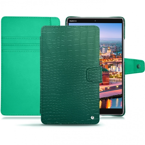 Funda de piel Huawei MediaPad M5 8Crocodile pino ( Pantone #173F35 ) 