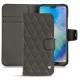 Huawei P20 Lite leather case - Anthracite - Couture ( Pantone 424C ) 