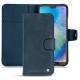 Huawei P20 Lite leather case - Jean vintage ( Roughtcut - Pantone 285U  ) 