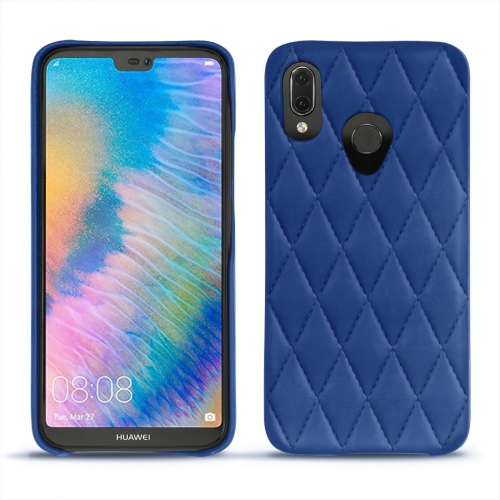 Custodia in pelle Huawei P20 LiteBleu océan - Couture ( Nappa - Pantone #15458a) 