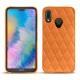 Coque cuir Huawei P20 Lite - Orange - Couture ( Nappa - Pantone 1495U ) 