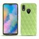 Huawei P20 Lite leather cover - Vert olive - Couture ( Nappa - Pantone 578U ) 