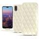 Huawei P20 leather case - Blanc - Couture ( Bologna - White ) 