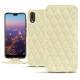 Housse cuir Huawei P20 - Ivoire - Couture ( Sleek P C12 - White ) 
