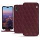 Housse cuir Huawei P20 - Lie de vin - Couture ( Pantone 5115C ) 
