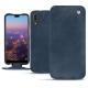 Huawei P20 leather case - Jean vintage ( Roughtcut - Pantone 285U  ) 