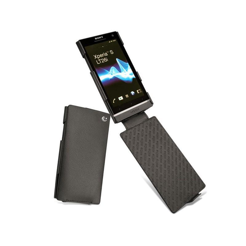 Housse cuir Sony Xperia S  - Noir ( Nappa - Black ) 