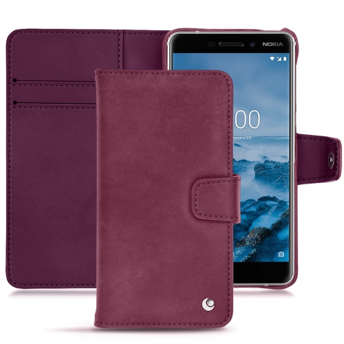 Nokia 6 (2018) leather case and coverPrune vintage ( Pantone #612434 ) 