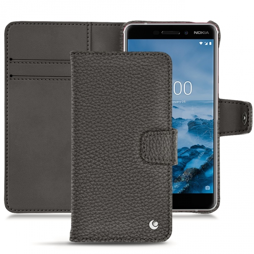 Funda de piel Nokia 6 (2018)Anthracite ( Pantone #41403c ) 